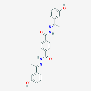 molecular formula C24H22N4O4 B450137 N'~1~,N'~4~-bis[1-(3-hydroxyphenyl)ethylidene]terephthalohydrazide 