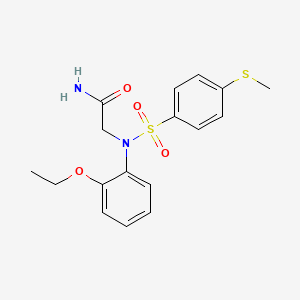 molecular formula C17H20N2O4S2 B4501389 N~2~-(2-ethoxyphenyl)-N~2~-{[4-(methylsulfanyl)phenyl]sulfonyl}glycinamide 