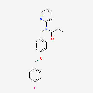 molecular formula C22H21FN2O2 B4501399 N-({4-[(4-FLUOROPHENYL)METHOXY]PHENYL}METHYL)-N-(PYRIDIN-2-YL)PROPANAMIDE 