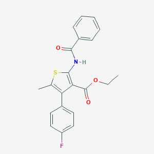 molecular formula C21H18FNO3S B450141 Ethyl 2-benzamido-4-(4-fluorophenyl)-5-methylthiophene-3-carboxylate 