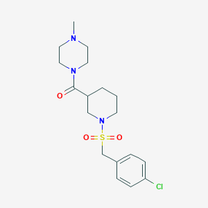 molecular formula C18H26ClN3O3S B4501410 1-({1-[(4-chlorobenzyl)sulfonyl]-3-piperidinyl}carbonyl)-4-methylpiperazine 