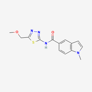 molecular formula C14H14N4O2S B4501425 N-[(2Z)-5-(methoxymethyl)-1,3,4-thiadiazol-2(3H)-ylidene]-1-methyl-1H-indole-5-carboxamide 
