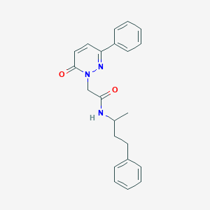 molecular formula C22H23N3O2 B4501430 2-(6-oxo-3-phenylpyridazin-1(6H)-yl)-N-(4-phenylbutan-2-yl)acetamide 