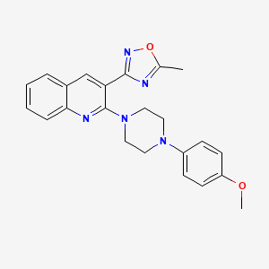 molecular formula C23H23N5O2 B4501472 2-[4-(4-Methoxyphenyl)piperazin-1-yl]-3-(5-methyl-1,2,4-oxadiazol-3-yl)quinoline 