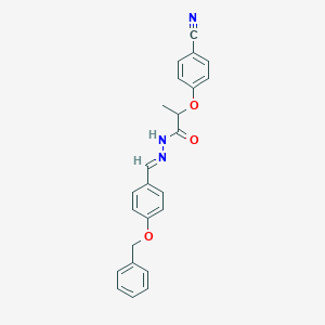molecular formula C24H21N3O3 B450148 N'-[4-(benzyloxy)benzylidene]-2-(4-cyanophenoxy)propanohydrazide 