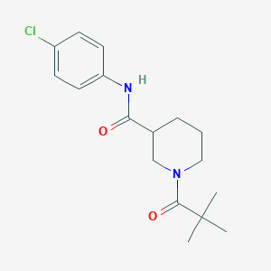 molecular formula C17H23ClN2O2 B4501481 N-(4-chlorophenyl)-1-(2,2-dimethylpropanoyl)piperidine-3-carboxamide 