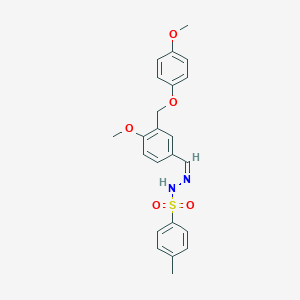 molecular formula C23H24N2O5S B450149 N'-{4-methoxy-3-[(4-methoxyphenoxy)methyl]benzylidene}-4-methylbenzenesulfonohydrazide 