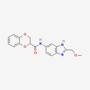 molecular formula C18H17N3O4 B4501497 N-[2-(methoxymethyl)-1H-benzimidazol-5-yl]-2,3-dihydro-1,4-benzodioxine-2-carboxamide 