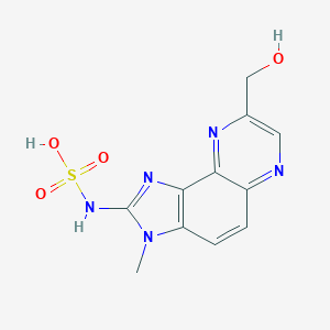 molecular formula C11H11N5O4S B045015 N-(8-Hydroxymethyl-3-methylimidazo(4,5-f)quinoxalin-2-yl)sulfamic acid CAS No. 115781-41-4
