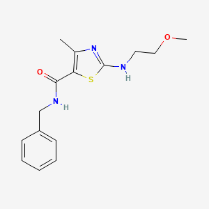molecular formula C15H19N3O2S B4501556 N-benzyl-2-[(2-methoxyethyl)amino]-4-methyl-1,3-thiazole-5-carboxamide 