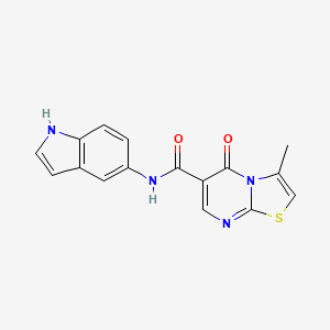 molecular formula C16H12N4O2S B4501579 N-(1H-indol-5-yl)-3-methyl-5-oxo-5H-[1,3]thiazolo[3,2-a]pyrimidine-6-carboxamide 