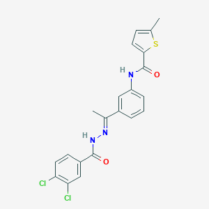 molecular formula C21H17Cl2N3O2S B450158 N-{3-[N-(3,4-dichlorobenzoyl)ethanehydrazonoyl]phenyl}-5-methyl-2-thiophenecarboxamide 