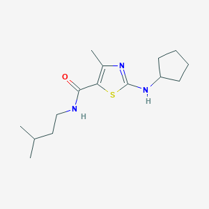 molecular formula C15H25N3OS B4501624 2-(cyclopentylamino)-4-methyl-N-(3-methylbutyl)-1,3-thiazole-5-carboxamide 