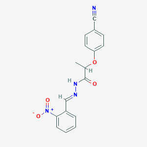 molecular formula C17H14N4O4 B450164 2-(4-cyanophenoxy)-N'-{2-nitrobenzylidene}propanohydrazide 