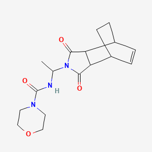 molecular formula C17H23N3O4 B4501652 N-[1-(3,5-dioxo-4-azatricyclo[5.2.2.02,6]undec-8-en-4-yl)ethyl]morpholine-4-carboxamide 