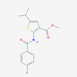 molecular formula C16H16FNO3S B450170 Methyl 2-[(4-fluorobenzoyl)amino]-5-isopropylthiophene-3-carboxylate 