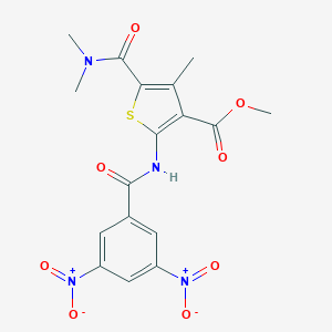 molecular formula C17H16N4O8S B450171 METHYL 5-[(DIMETHYLAMINO)CARBONYL]-2-[(3,5-DINITROBENZOYL)AMINO]-4-METHYL-3-THIOPHENECARBOXYLATE 