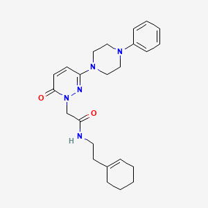 molecular formula C24H31N5O2 B4501734 N-[2-(cyclohex-1-en-1-yl)ethyl]-2-[6-oxo-3-(4-phenylpiperazin-1-yl)pyridazin-1(6H)-yl]acetamide 
