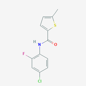 molecular formula C12H9ClFNOS B450175 N-(4-chloro-2-fluorophenyl)-5-methylthiophene-2-carboxamide 