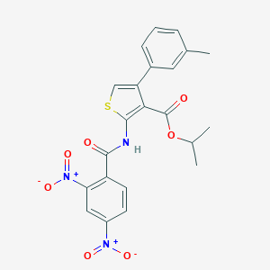 molecular formula C22H19N3O7S B450178 Isopropyl 2-({2,4-bisnitrobenzoyl}amino)-4-(3-methylphenyl)thiophene-3-carboxylate 