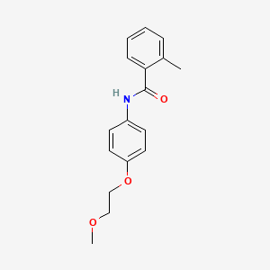 molecular formula C17H19NO3 B4501818 N-[4-(2-methoxyethoxy)phenyl]-2-methylbenzamide 