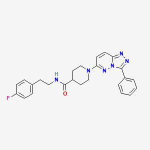 molecular formula C25H25FN6O B4501828 N-[2-(4-fluorophenyl)ethyl]-1-(3-phenyl[1,2,4]triazolo[4,3-b]pyridazin-6-yl)piperidine-4-carboxamide 