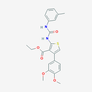 molecular formula C23H24N2O5S B450187 Ethyl 4-(3,4-dimethoxyphenyl)-2-[(3-toluidinocarbonyl)amino]thiophene-3-carboxylate 