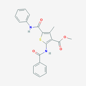 molecular formula C21H18N2O4S B450190 Methyl 2-benzamido-4-methyl-5-(phenylcarbamoyl)thiophene-3-carboxylate 