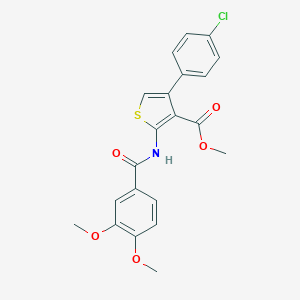 molecular formula C21H18ClNO5S B450195 Methyl 4-(4-chlorophenyl)-2-[(3,4-dimethoxybenzoyl)amino]-3-thiophenecarboxylate 