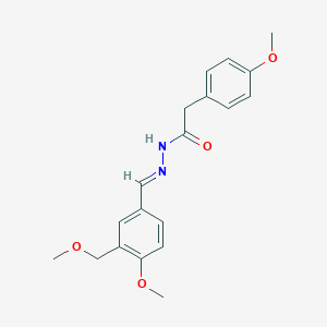 molecular formula C19H22N2O4 B450210 N'-[4-methoxy-3-(methoxymethyl)benzylidene]-2-(4-methoxyphenyl)acetohydrazide 