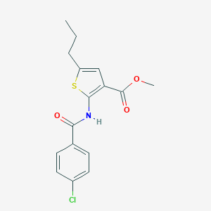 molecular formula C16H16ClNO3S B450216 Methyl 2-[(4-chlorobenzoyl)amino]-5-propylthiophene-3-carboxylate 
