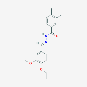 molecular formula C19H22N2O3 B450256 N'-(4-ethoxy-3-methoxybenzylidene)-3,4-dimethylbenzohydrazide 