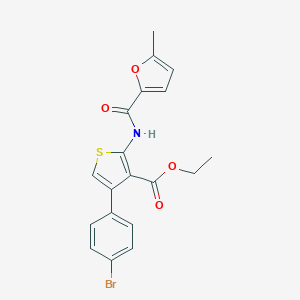 molecular formula C19H16BrNO4S B450273 Ethyl 4-(4-bromophenyl)-2-[(5-methyl-2-furoyl)amino]-3-thiophenecarboxylate 
