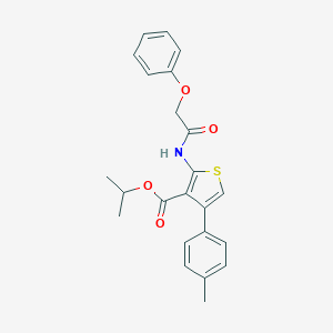 molecular formula C23H23NO4S B450287 Isopropyl 4-(4-methylphenyl)-2-[(phenoxyacetyl)amino]thiophene-3-carboxylate 