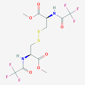 molecular formula C12H14F6N2O6S2 B045029 N,N'-Bis(trifluoroacetyl)-L-cystine dimethyl ester CAS No. 1492-83-7