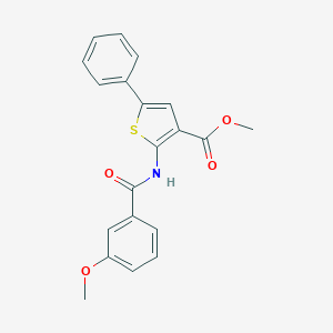 molecular formula C20H17NO4S B450298 METHYL 2-[(3-METHOXYBENZOYL)AMINO]-5-PHENYL-3-THIOPHENECARBOXYLATE 