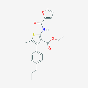 molecular formula C22H23NO4S B450312 Ethyl 2-(2-furoylamino)-5-methyl-4-(4-propylphenyl)-3-thiophenecarboxylate 
