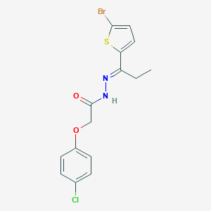 molecular formula C15H14BrClN2O2S B450314 N'~1~-[(E)-1-(5-BROMO-2-THIENYL)PROPYLIDENE]-2-(4-CHLOROPHENOXY)ACETOHYDRAZIDE 
