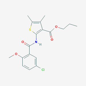 molecular formula C18H20ClNO4S B450323 Propyl 2-[(5-chloro-2-methoxybenzoyl)amino]-4,5-dimethylthiophene-3-carboxylate 