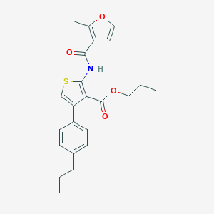 molecular formula C23H25NO4S B450335 Propyl 2-[(2-methyl-3-furoyl)amino]-4-(4-propylphenyl)-3-thiophenecarboxylate 