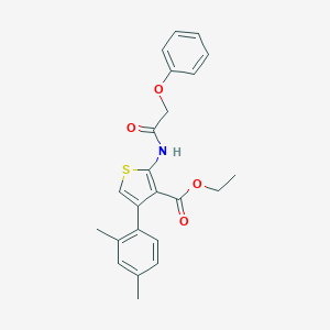 molecular formula C23H23NO4S B450350 Ethyl 4-(2,4-dimethylphenyl)-2-[(phenoxyacetyl)amino]thiophene-3-carboxylate 