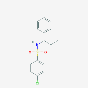 molecular formula C16H18ClNO2S B450362 4-chloro-N-[1-(4-methylphenyl)propyl]benzenesulfonamide 