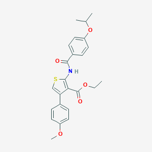 molecular formula C24H25NO5S B450365 Ethyl 2-[(4-isopropoxybenzoyl)amino]-4-(4-methoxyphenyl)-3-thiophenecarboxylate 