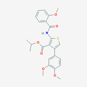 molecular formula C24H25NO6S B450391 Isopropyl 4-(3,4-dimethoxyphenyl)-2-[(2-methoxybenzoyl)amino]-3-thiophenecarboxylate 