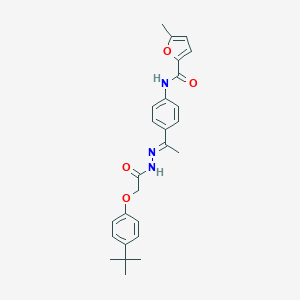 molecular formula C26H29N3O4 B450394 N-(4-{N-[(4-tert-butylphenoxy)acetyl]ethanehydrazonoyl}phenyl)-5-methyl-2-furamide 