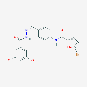 molecular formula C22H20BrN3O5 B450408 5-bromo-N-{4-[N-(3,5-dimethoxybenzoyl)ethanehydrazonoyl]phenyl}-2-furamide 