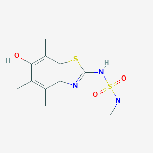 molecular formula C12H17N3O3S2 B045041 2-(Dimethylsulfamoylamino)-6-hydroxy-4,5,7-trimethyl-1,3-benzothiazole CAS No. 120164-84-3