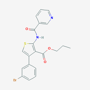 molecular formula C20H17BrN2O3S B450434 PROPYL 4-(3-BROMOPHENYL)-2-(PYRIDINE-3-AMIDO)THIOPHENE-3-CARBOXYLATE 