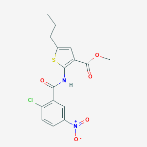 molecular formula C16H15ClN2O5S B450449 Methyl 2-({2-chloro-5-nitrobenzoyl}amino)-5-propylthiophene-3-carboxylate 