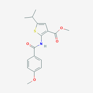 molecular formula C17H19NO4S B450457 Methyl 5-isopropyl-2-[(4-methoxybenzoyl)amino]thiophene-3-carboxylate 